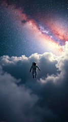 Lone astronaut floats among stars © VilenSloan