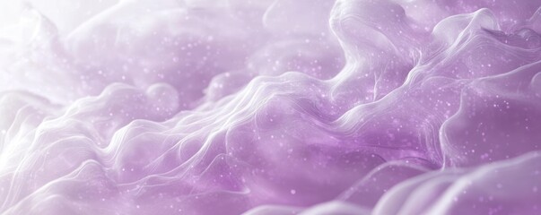 Obraz premium Abstract purple and white flowing fabric texture with sparkle.