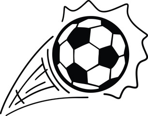 flying football illustration wite line