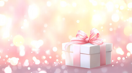Fototapeta premium Romantic vibes of a pink spring gift
