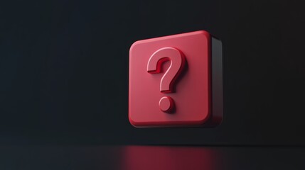 3d Speech bubble with question mark icon. Message box with question sign. FAQ symbol concept. 3d rendering. Vector illustration