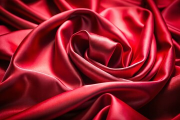 Obraz premium Luxurious Red Silk Satin Fabric Background: Rich Texture & Deep Color for Design Projects