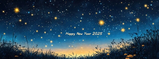 Magical Starry Night Sky 2025 New Year s Eve Greeting
