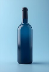 a stylish and modern design of a blue wine bottle, a concept of luxurious life style 