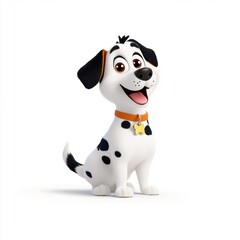 Curious Cartoon Puppy Character in Semi-Realistic Style