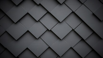 Fototapeta premium Intricately Stacked Dark Grey Squares: A Striking 3D Render in Minimalist Style. AI Generated