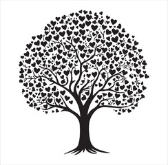 Fototapeta premium Valentine tree Vector with hearts