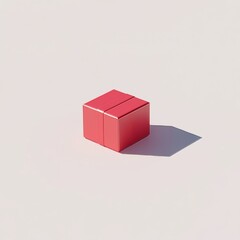 Fototapeta premium red cube on white background
