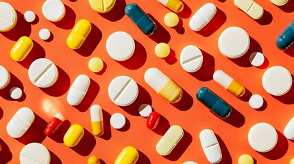 Vibrant Assortment of Diverse Medications in Captivating Layout for Imagery