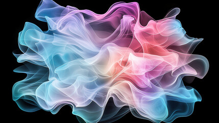 Obraz premium Softly billowing smoke in bright hues of neon pink and blue creates mesmerizing visual effect, evoking sense of tranquility and wonder
