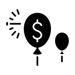 Business crisis icon in glyph style