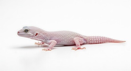 Naklejka premium Albino Leopard Gecko Reptile Pet Animal Wildlife Closeup