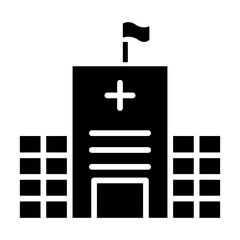 Hospital icon in glyph style