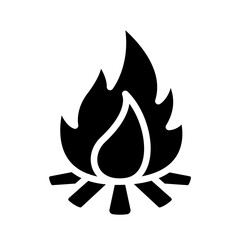 Campfire icon in glyph style