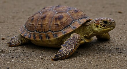 Obraz premium Sea Turtle on Sandy Beach Wildlife Reptile Nature