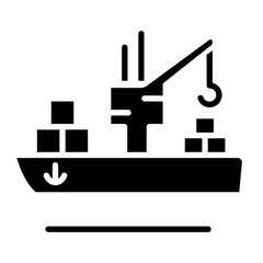 Fototapeta premium Shipping icon in glyph style