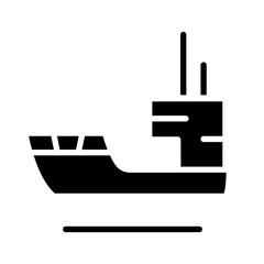 Obraz premium Cargo ship icon in glyph style