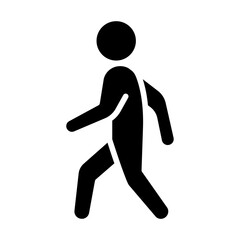 Walking icon in glyph style