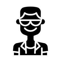 Tourist icon in glyph style