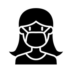 Wear mask icon in glyph style