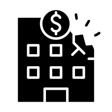 Bankrupt icon in glyph style