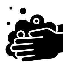 Washing hands icon in glyph style