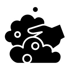 Hand washing icon in glyph style
