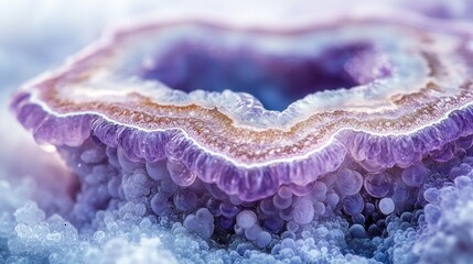 Beautiful Amethyst Geode Slice with Intricate Purple Details and Texture