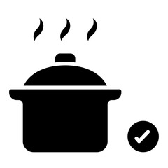 Hot food icon in glyph style