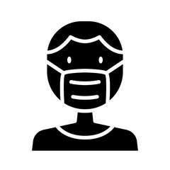 Face mask icon in glyph style