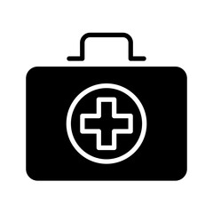 First aid kit icon in glyph style