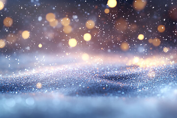 Obraz premium Close-Up of Sparkling Ice Flakes and Snow Illuminated by Soft Sunlight 