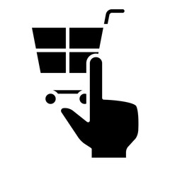 Shopping online icon in glyph style