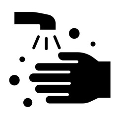 Washing hands icon in glyph style