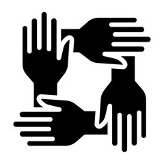 Teamwork icon in glyph style