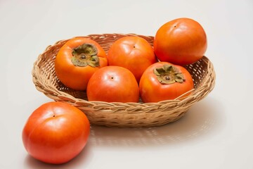 ザルに盛った柿