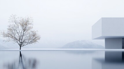 Fototapeta premium trees in the fog