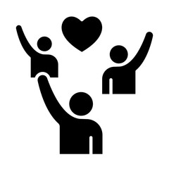 Volunteer icon in glyph style