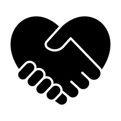 Kindness icon in glyph style