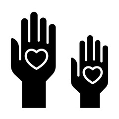 Fototapeta premium Love donation icon in glyph style