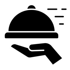 Food delivery icon in glyph style