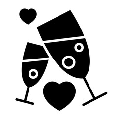 Anniversary celebration icon in glyph style