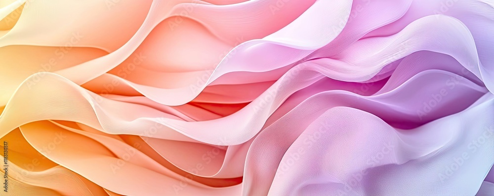 Aufkleber Layer abstract background concept. Soft pastel wave patterns create an abstract and serene design for creative projects.