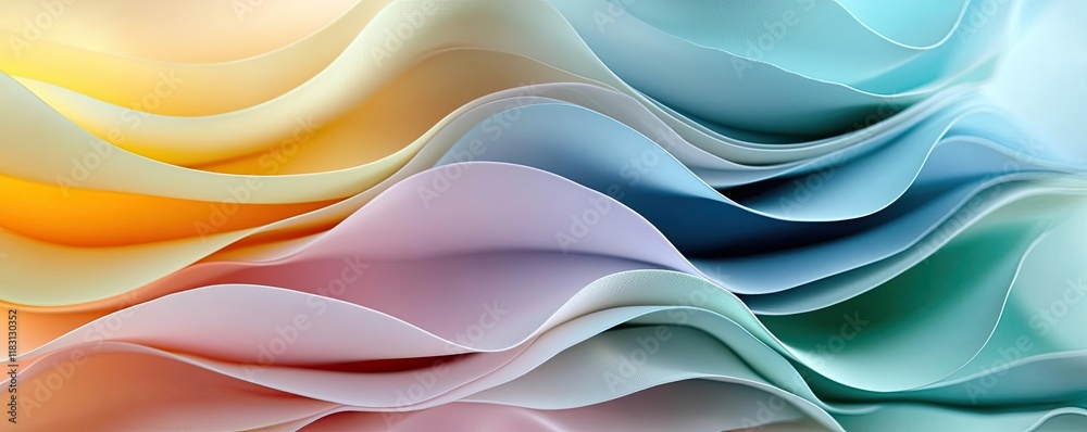Poster Layer abstract background concept. Colorful abstract waves blending in a harmonious flow of shapes and shades.