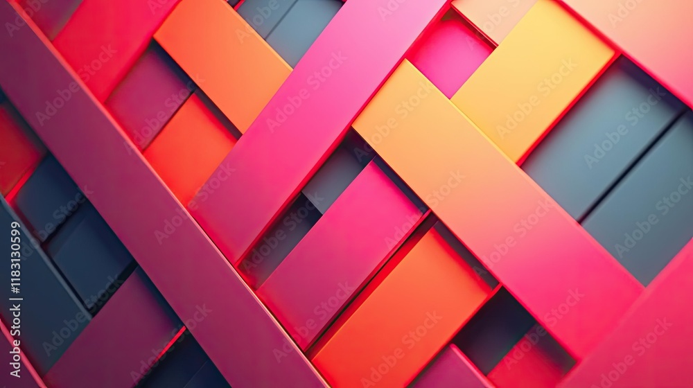 Poster Matrix abstract background idea. Vibrant geometric patterns with colorful layers and textures in a modern design.