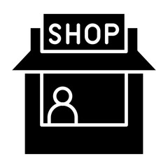 Shop icon in glyph style