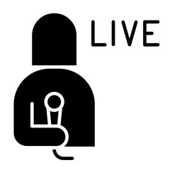 News live icon in glyph style