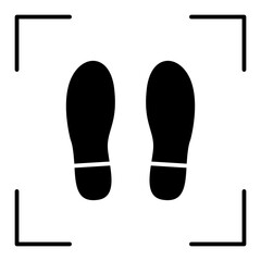 Social distancing icon in glyph style