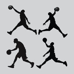 man playing basketball vactor design