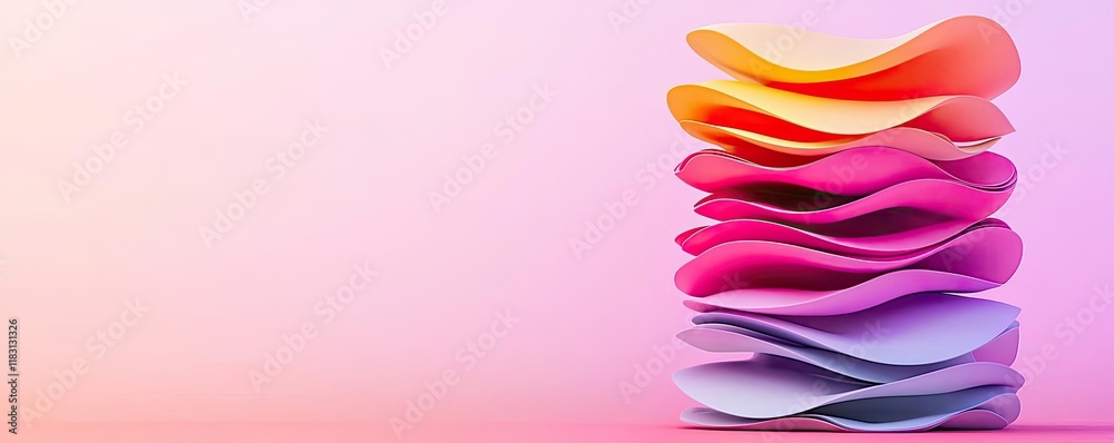 Poster Layer abstract background concept. Colorful abstract shapes stacked together, creating a vibrant and dynamic visual experience.